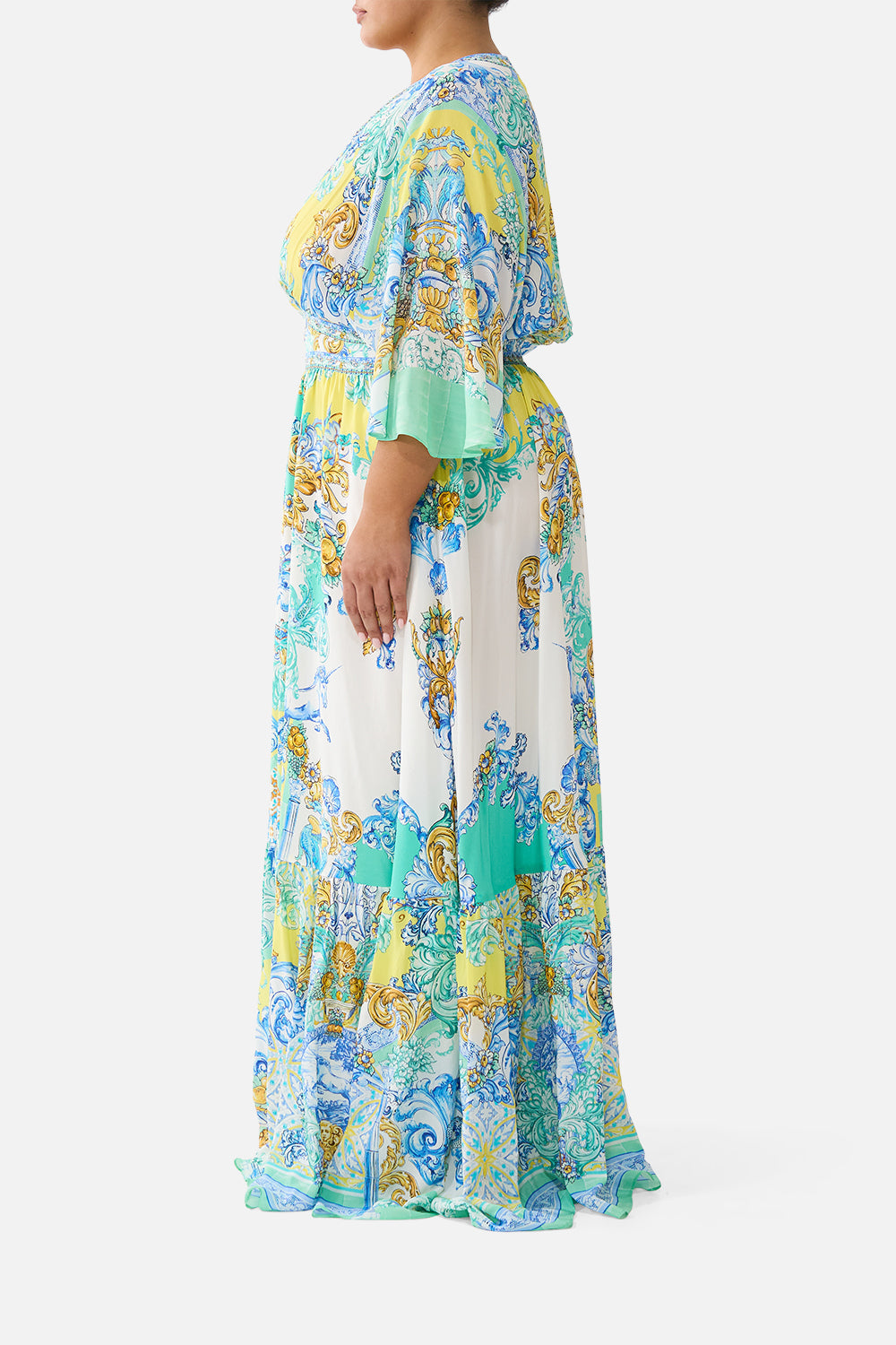 The CAMILLA SHOESTRING STRAP JUMPSUIT THE SAPPHIRE SERPENT in our  print.