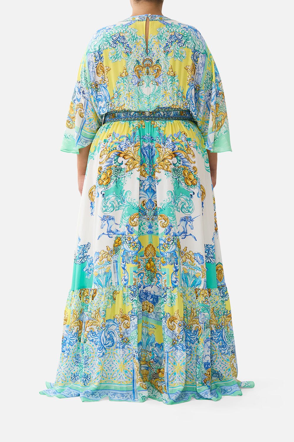 The CAMILLA SHOESTRING STRAP JUMPSUIT THE SAPPHIRE SERPENT in our  print.