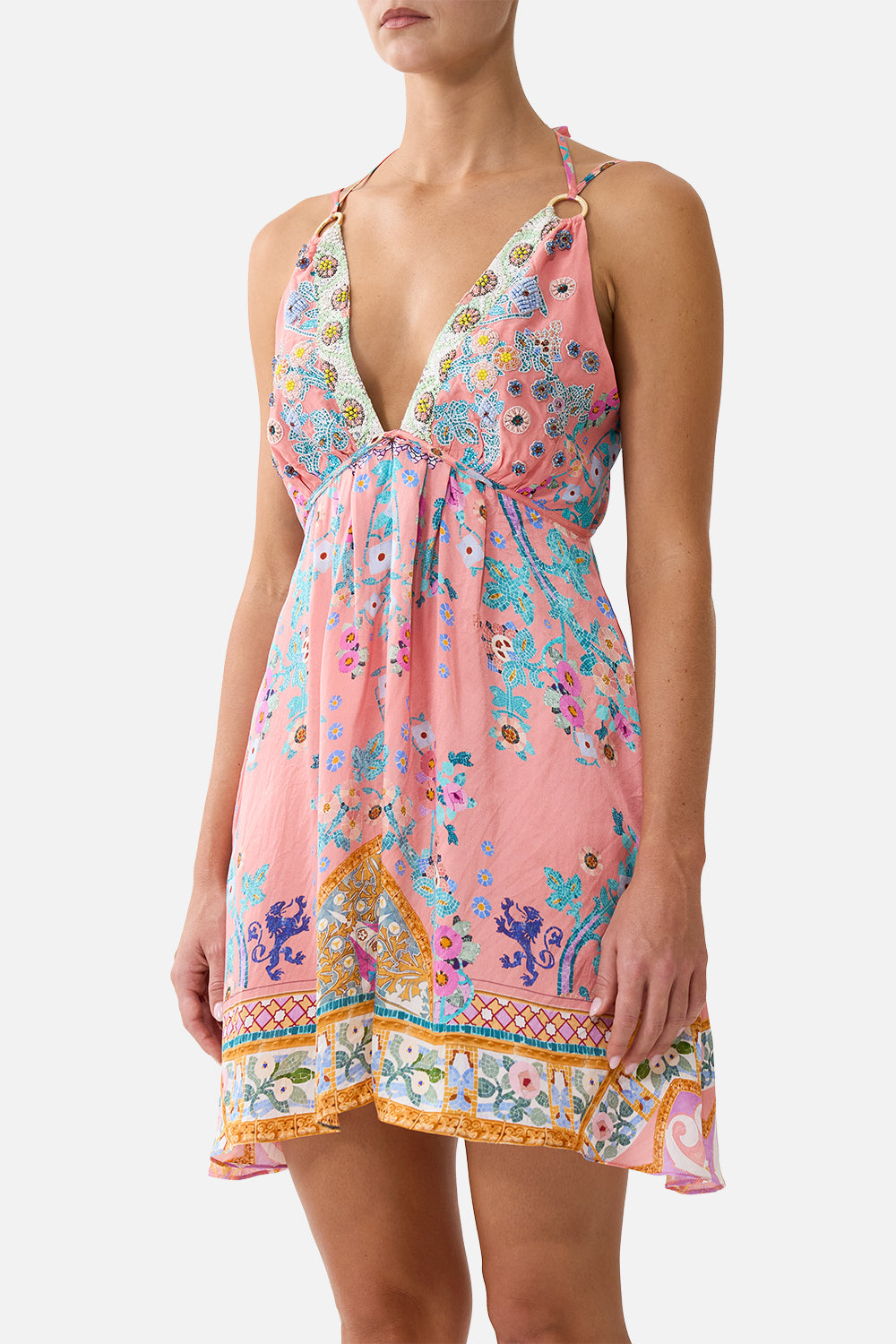 The CAMILLA RELAXED TERRY PANT WITH POCKET DETAIL FIESTA, SIESTA, REPEAT in our  print.