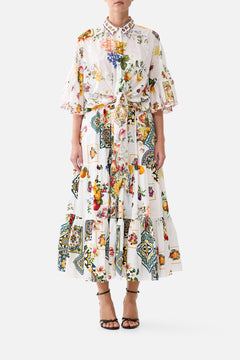 HIGH WAISTED TIERED MIDI SKIRT MAGIC OF THE MERCADO