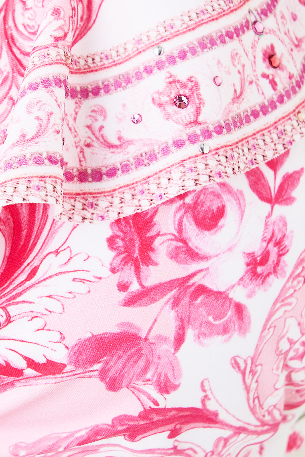 The CAMILLA BUTTON DRESS WITH SHAPED WAISTBAND FLAMENCO EUPHORIA in our  print.