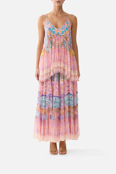 SHIRRED WAIST TIERED CIRCLE SKIRT HOWDY GAUDI