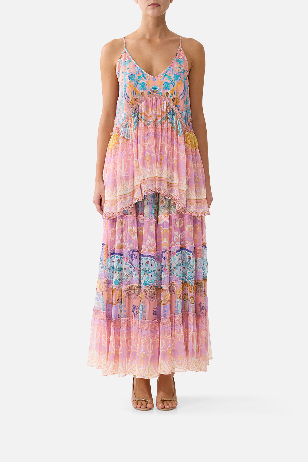 The CAMILLA BIAS CUT DRAWSTRING PANT MUSEUM MEMOIRS in our  print.