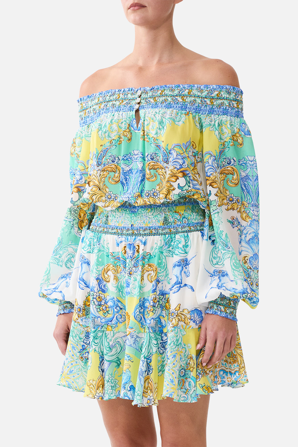 The CAMILLA LOUNGE PANT FLAMENCO EUPHORIA in our  print.