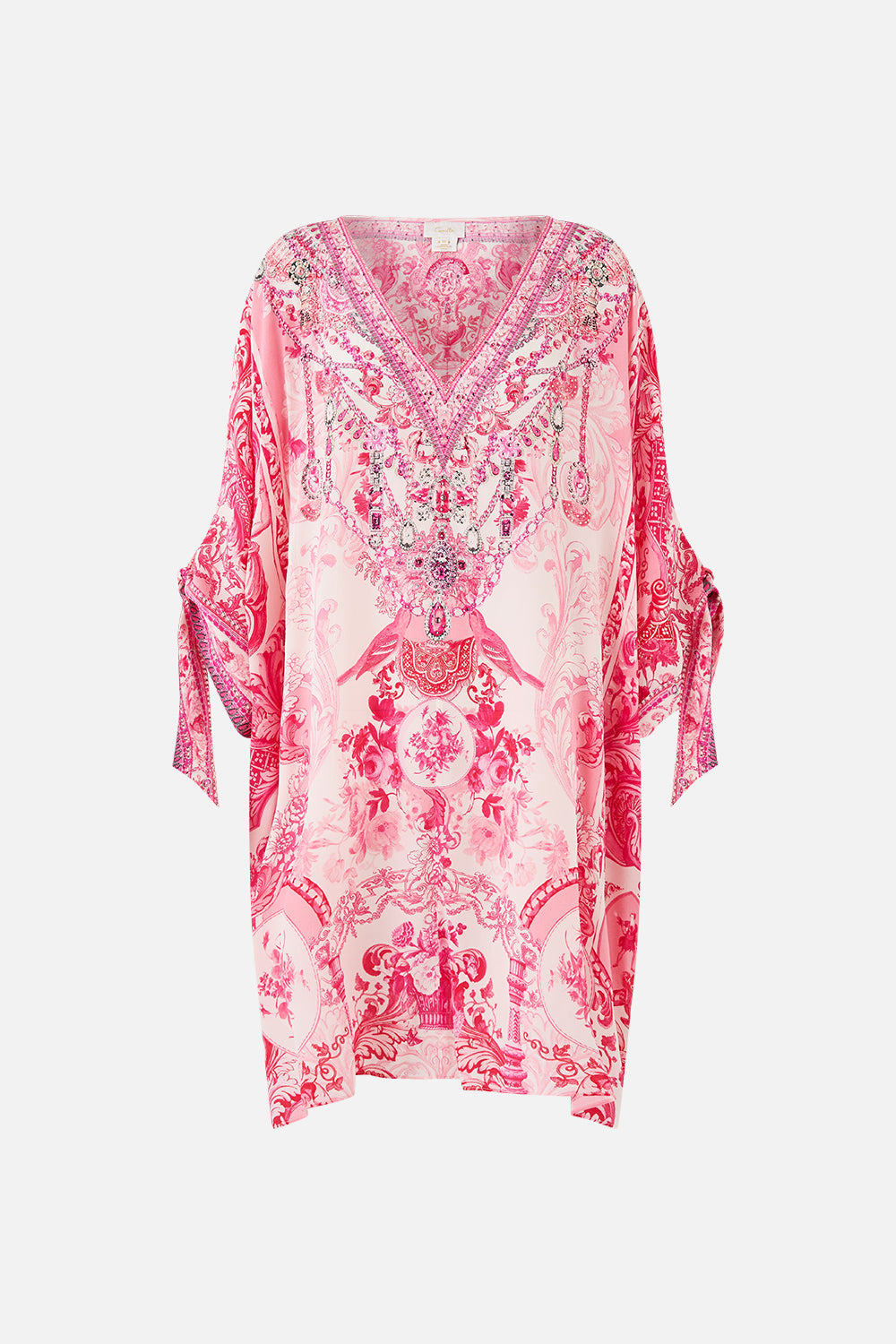 The CAMILLA PLUNGE NECK DRAPED SHOULDER DRESS THE SECESSION SESSIONS in our  print.