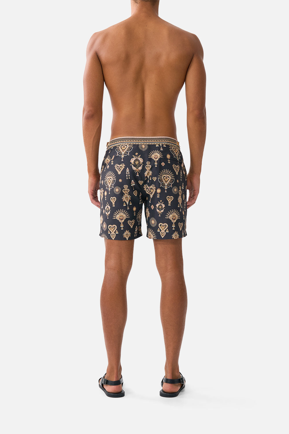 The CAMILLA SHORT POCKET DRESS WITH LOW BACK VA VA VINTAGE in our  print.
