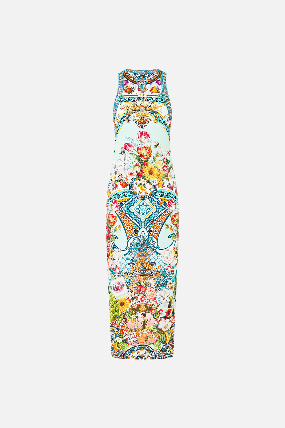 The CAMILLA HIGH WAISTED BIKINI BOTTOM W SKIRT THE PORCELAIN PARLOUR in our THE PORCELAIN PARLOUR print.
