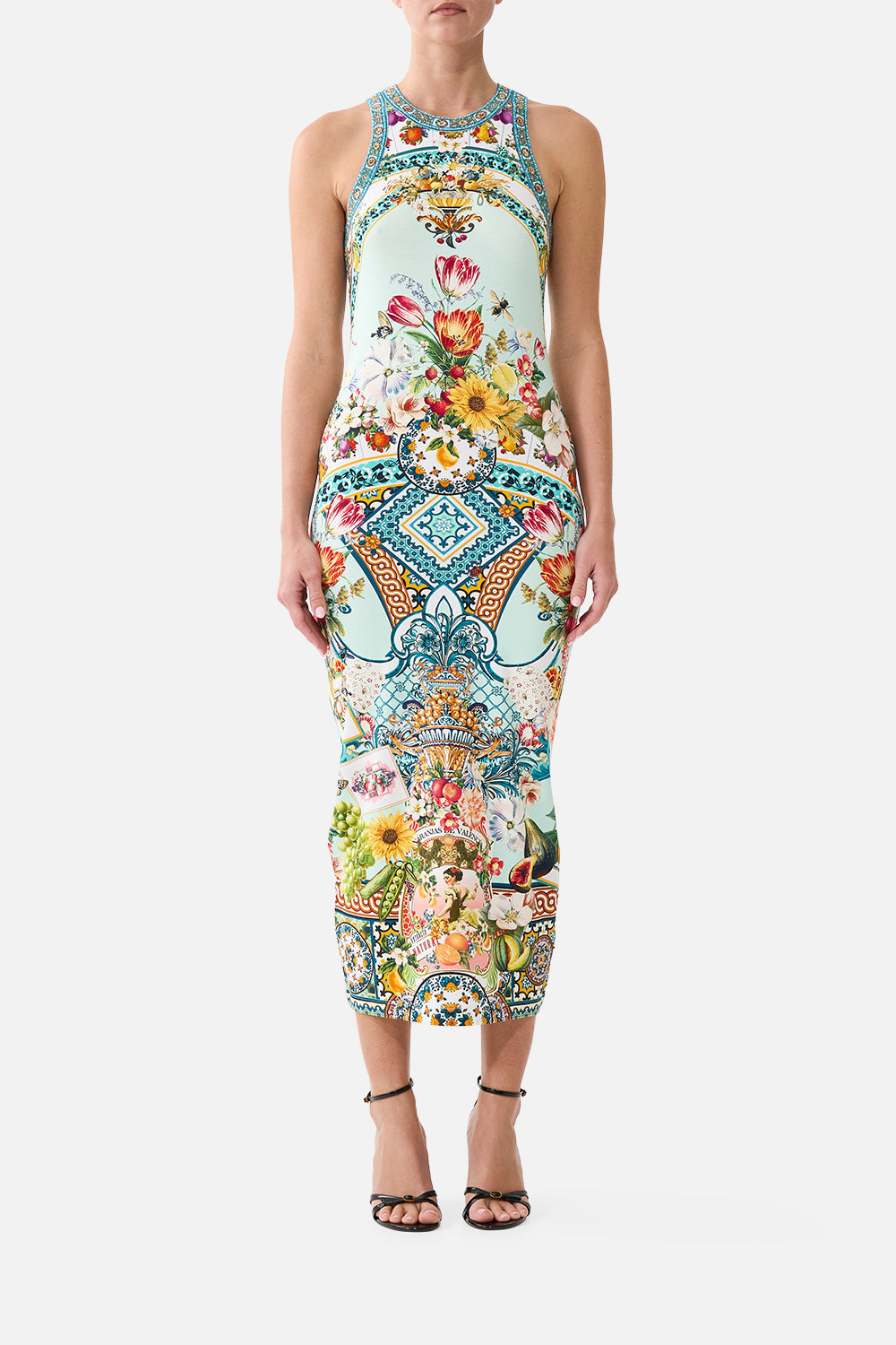 The CAMILLA DRAWSTRING POUCH WITH FRINGING MEET ME AT THE MET in our  print.