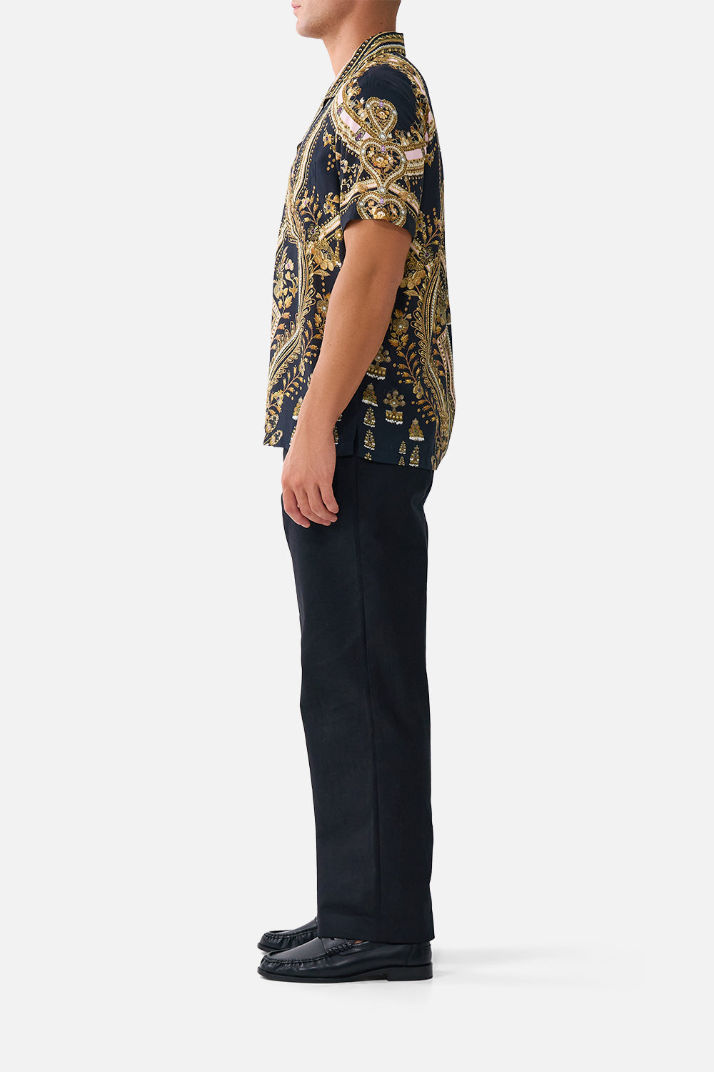 The CAMILLA BUTTON DRESS WITH SHAPED WAISTBAND WILDFLOWER WUNDERLAND in our  print.