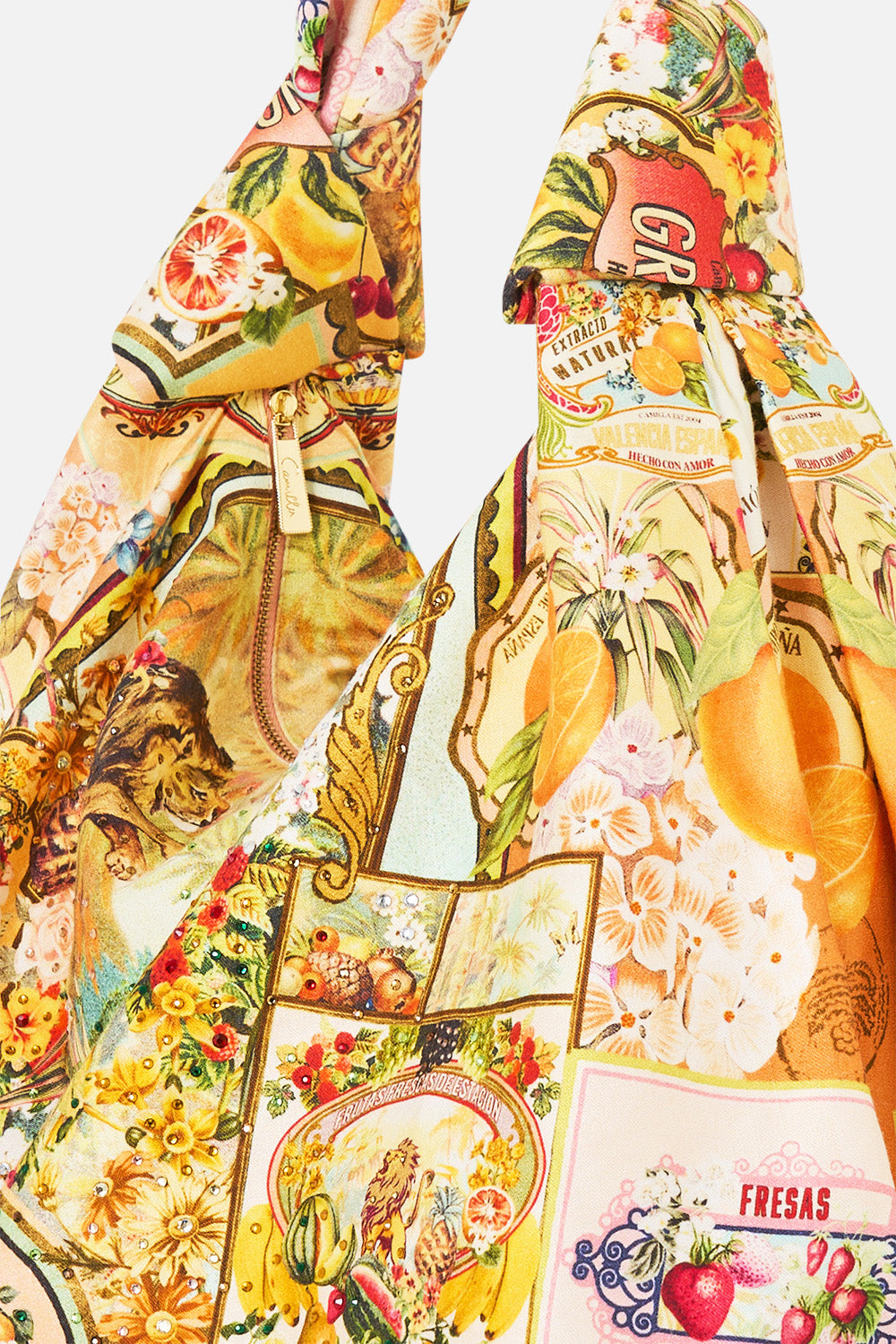 The CAMILLA GATHERED JERSEY LONG DRESS ANIMALS IN THE PALACE in our ANIMALS IN THE PALACE print.