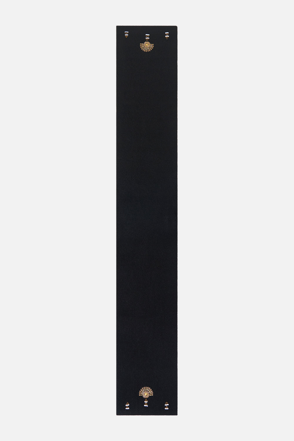 EMBELLISHED SCARF SOLID BLACK