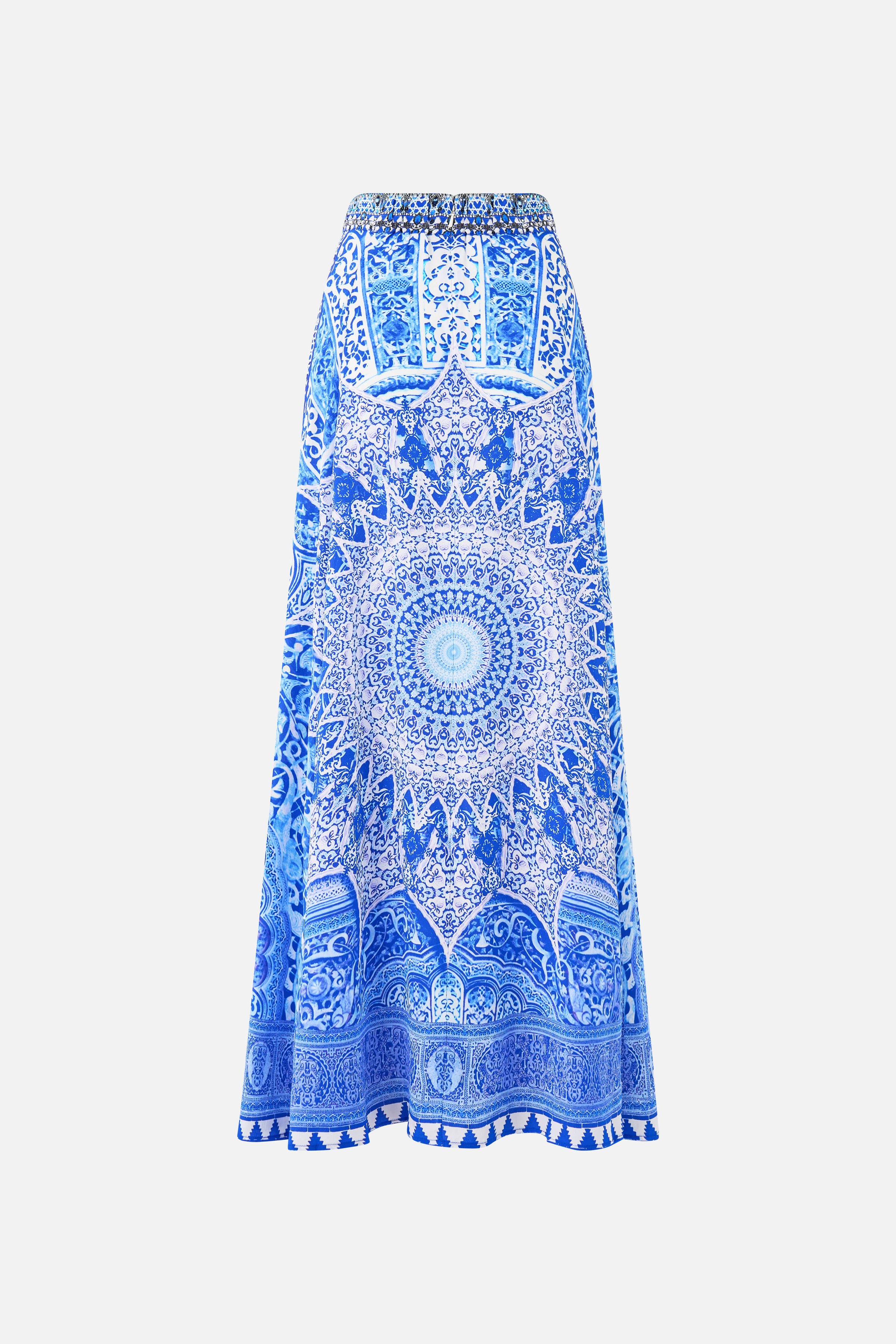 The CAMILLA TUCK FRONT JERSEY DRESS TOTEMS AND TREASURES in our TOTEMS AND TREASURES print.