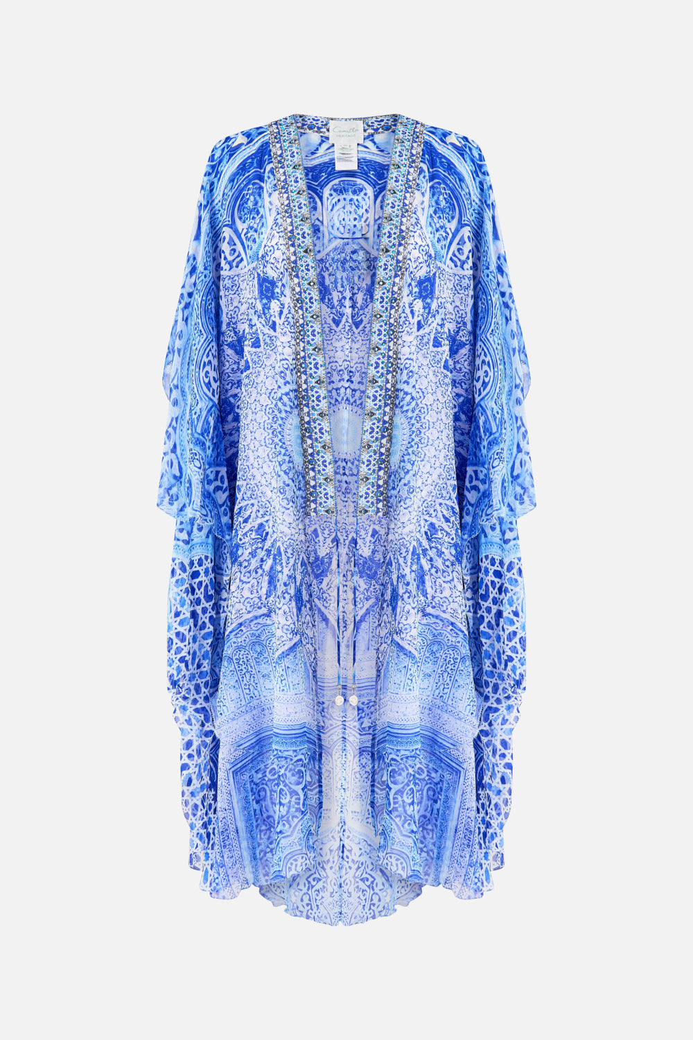 The CAMILLA SILK HEM BAND BOYFRIEND HOODIE - MULTI HIGH CLASS HOOKAH in our  print.