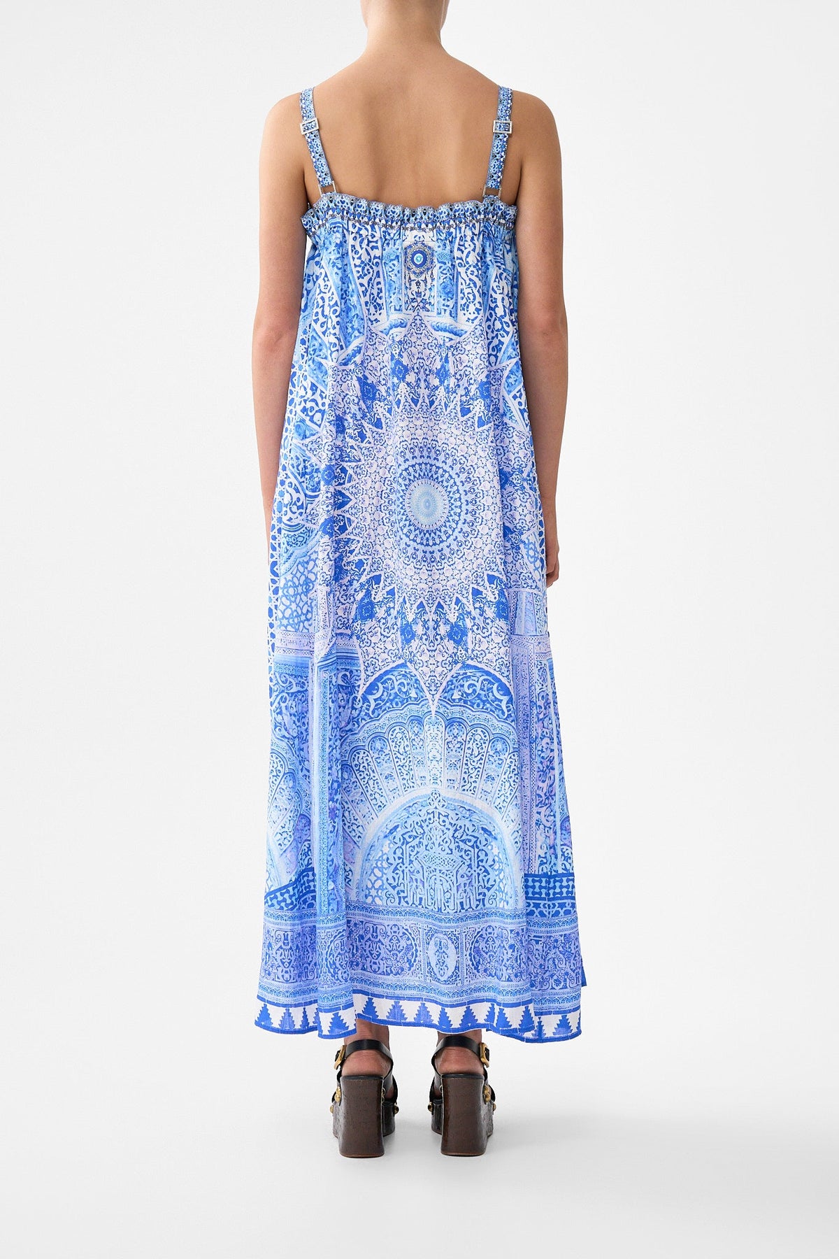 ELASTIC BODICE MIDI DRESS THE BOSPHOROUS