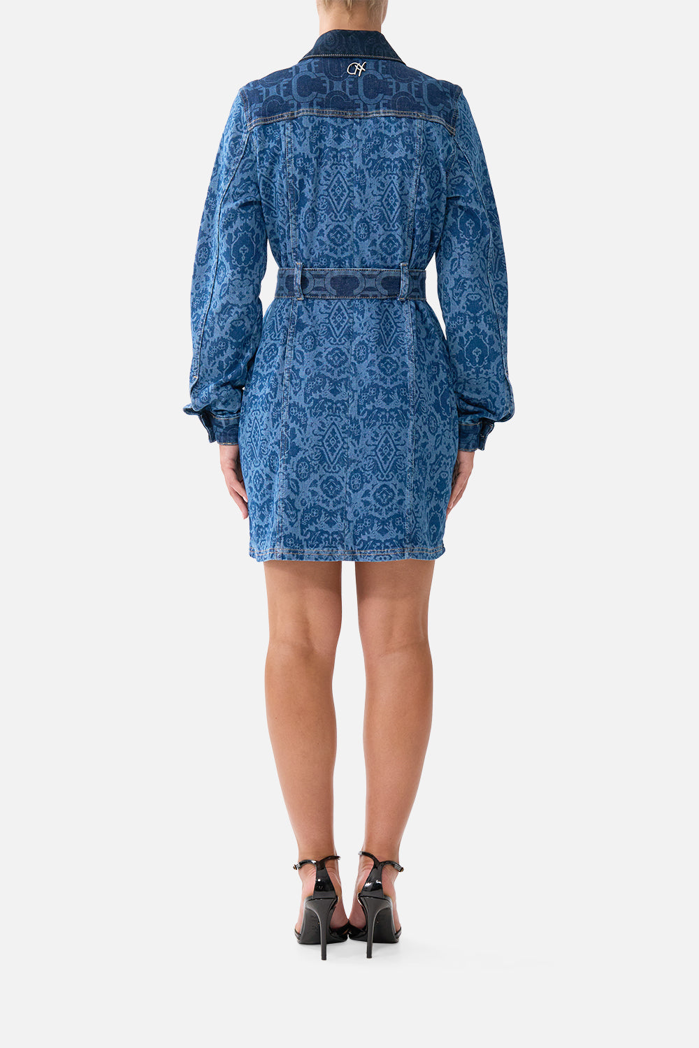 The CAMILLA ONE SHOULDER DRESS WITH BLOUSON SLEEVE THE CALL OF CATALONIA in our  print.