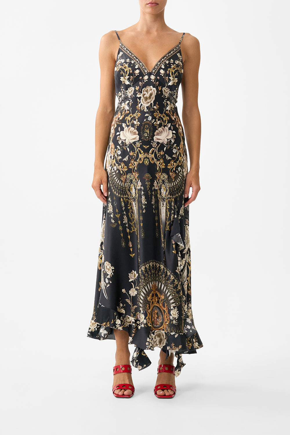 The CAMILLA A-LINE GATHERED PANEL DRESS FLAMENCO FOLKLORE in our  print.