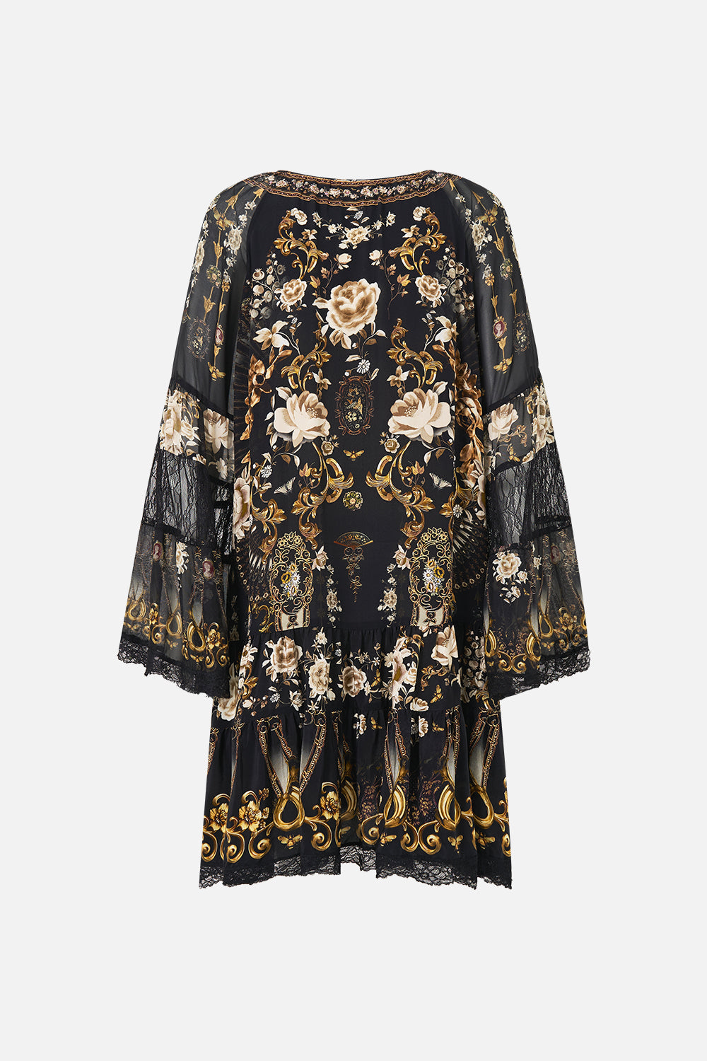 A-LINE GATHERED PANEL DRESS FLAMENCO FOLKLORE