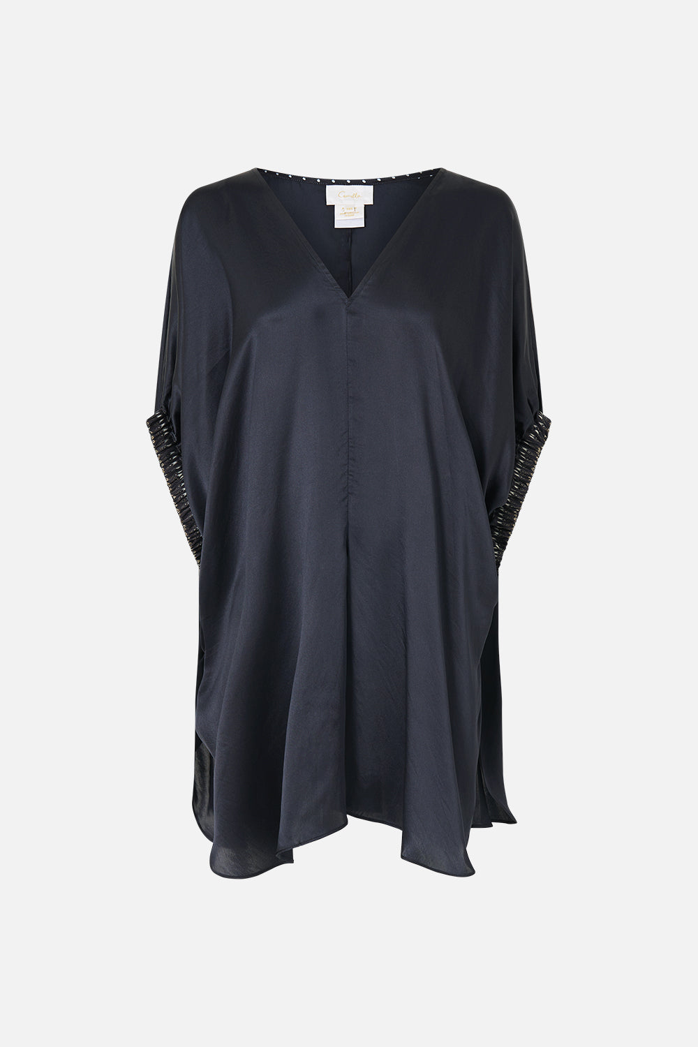 GATHERED CUFF V NECK TOP DAUGHTERS OF DUENDE