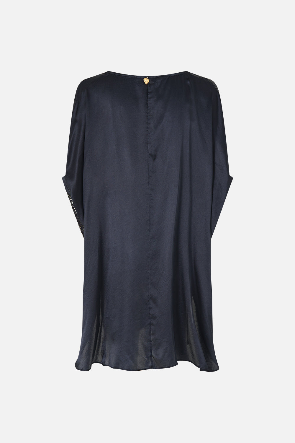 The CAMILLA V NECK SLIP DRESS WITH FLOUNCE HEM TORERO LIBERTINE in our  print.