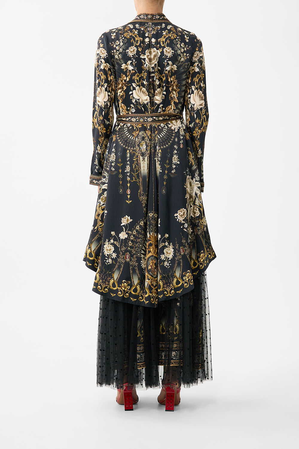 CROPPED SLEEVE LAYER WITH WAIST TIE FLAMENCO FOLKLORE