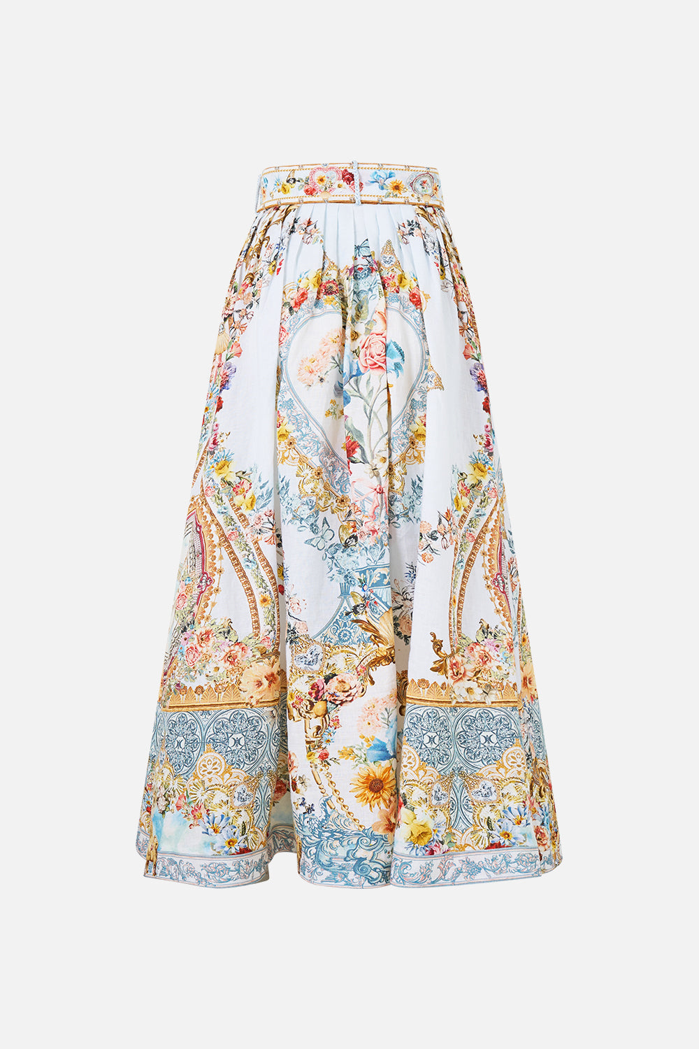 The CAMILLA ASYMMETRIC HEM RUFFLE DRESS MATADORA FLORA in our  print.