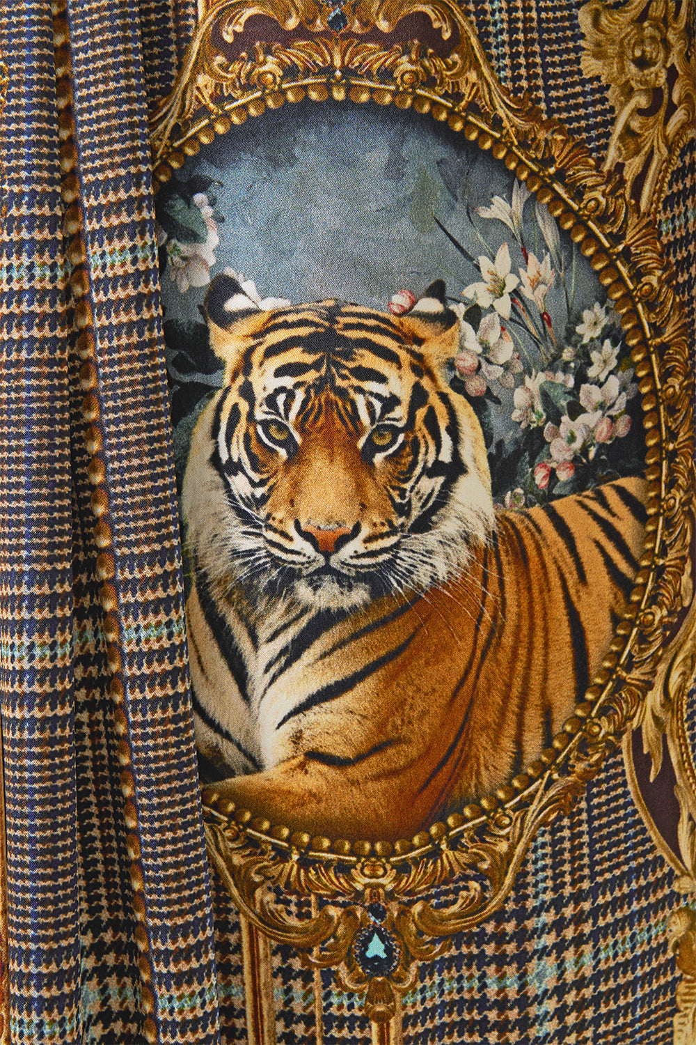 The CAMILLA MIDI SHIRT DRESS WITH PINTUCKS ANIMALS IN THE PALACE