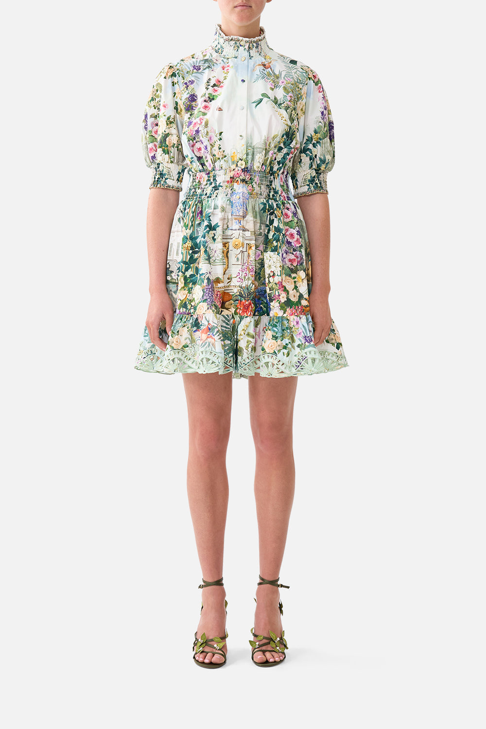 SHORT DRESS WITH SHIRRED WAIST ART FOR THE EMPRESS