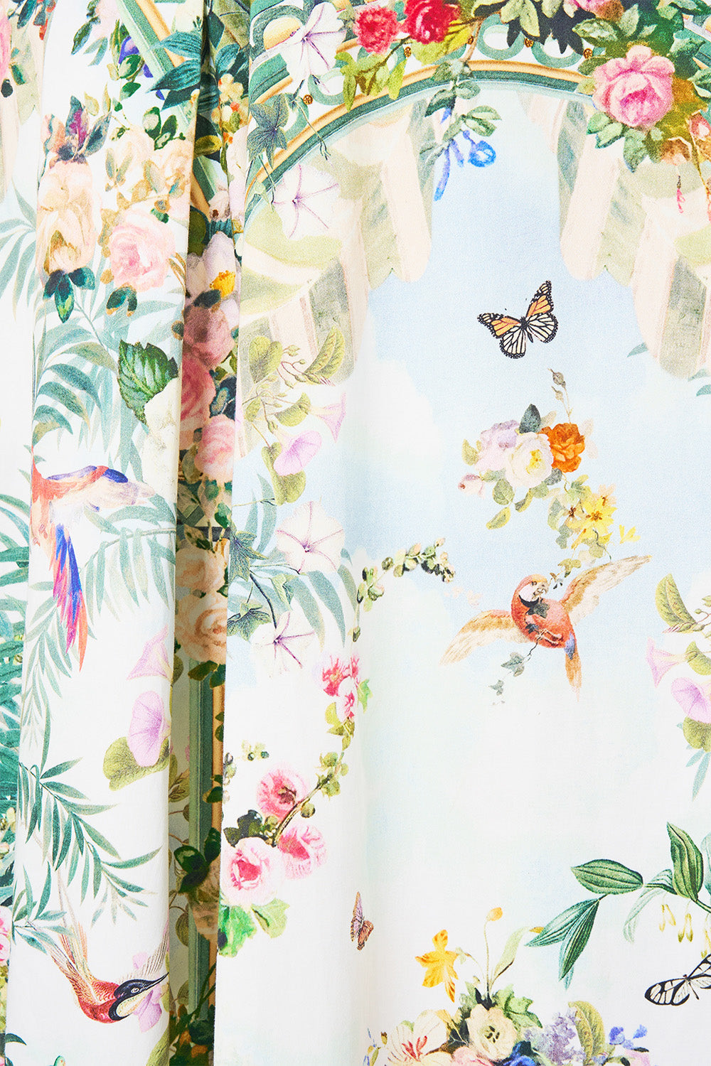 The CAMILLA SHORT DRESS WITH JERSEY BODICE PALACE ZOOLOGY in our  print.