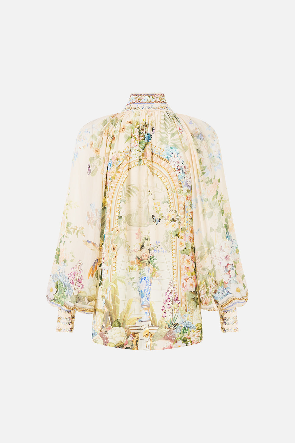 The CAMILLA CORSET CROP TOP MIDSUMMER MASTERPIECE in our  print.