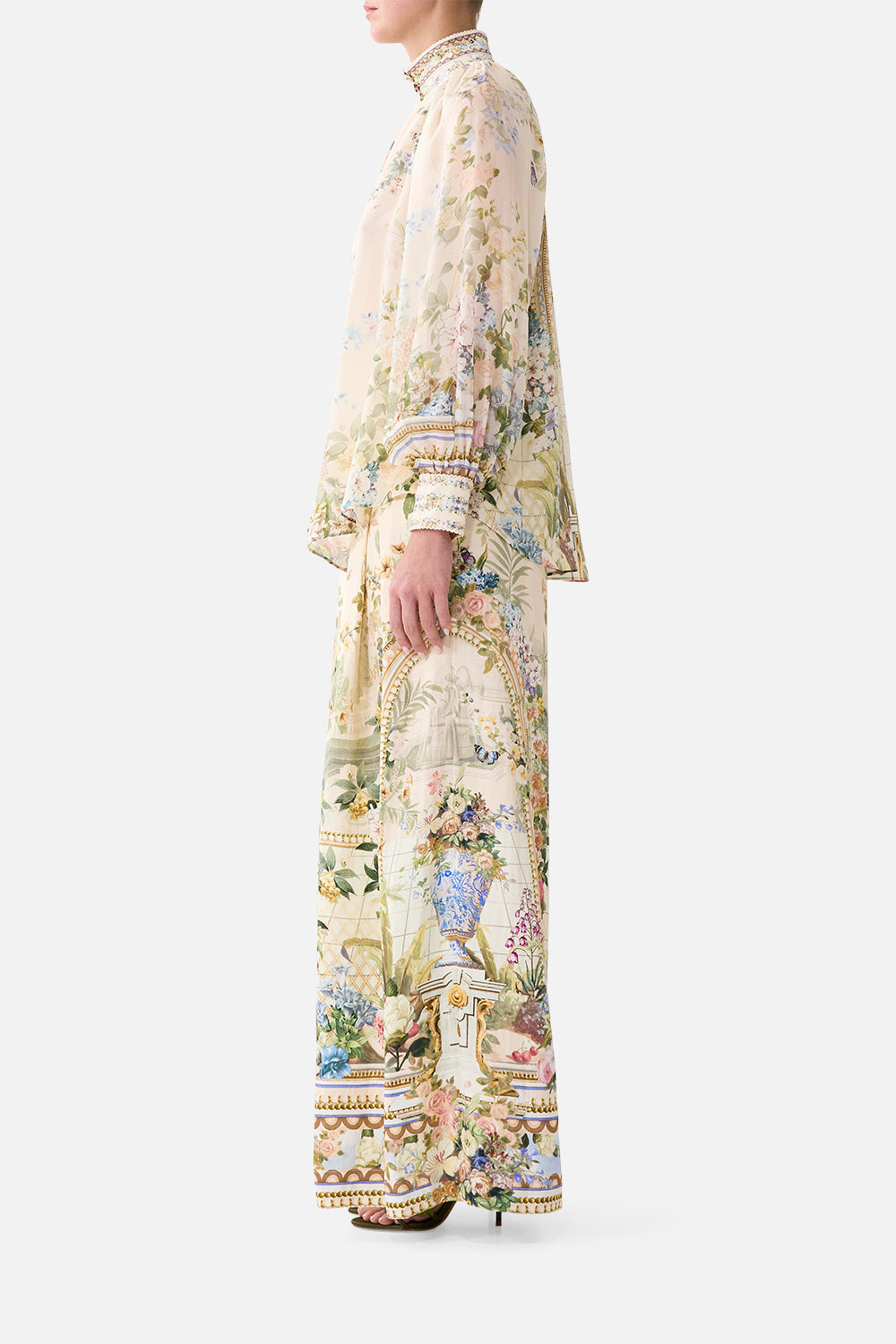 The CAMILLA CORSET CROP TOP MIDSUMMER MASTERPIECE in our  print.
