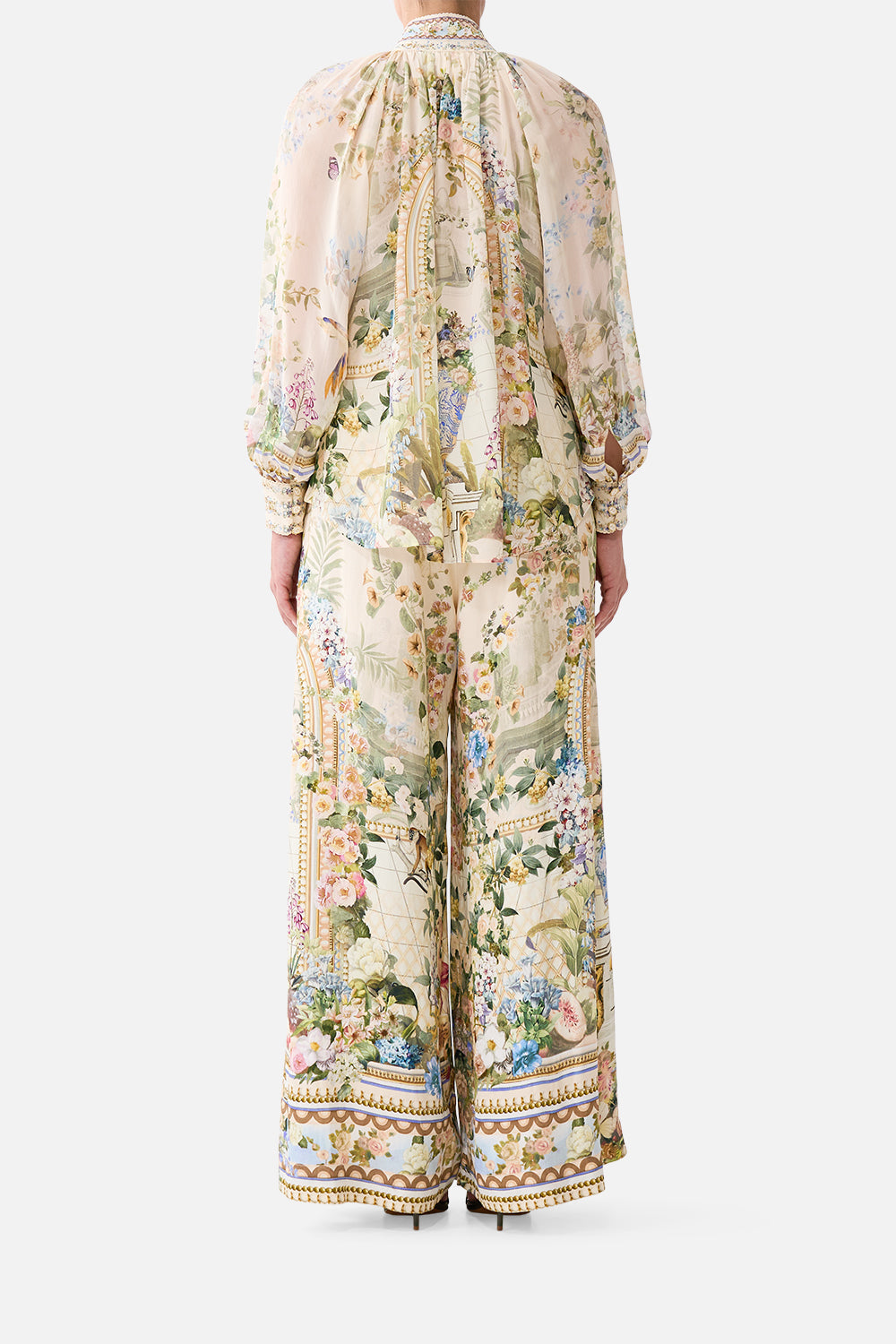 The CAMILLA CORSET CROP TOP MIDSUMMER MASTERPIECE in our  print.