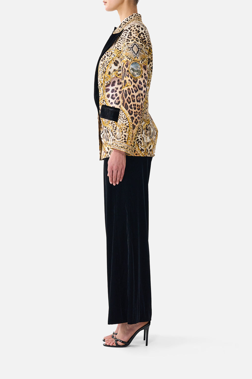 The CAMILLA DOUBLE BREASTED SUIT JACKET LEOPARD LIBERTINE