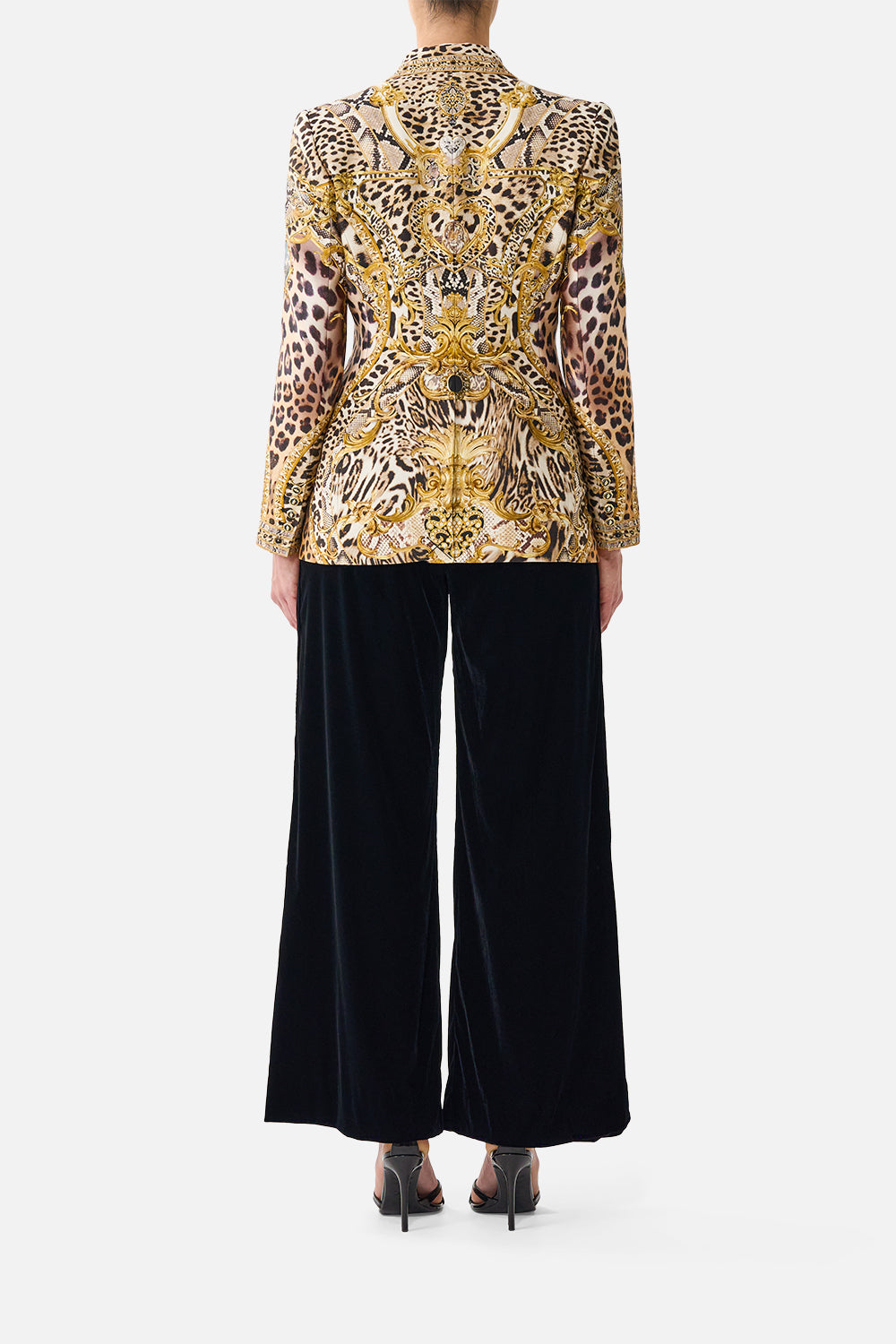 The CAMILLA DOUBLE BREASTED SUIT JACKET LEOPARD LIBERTINE