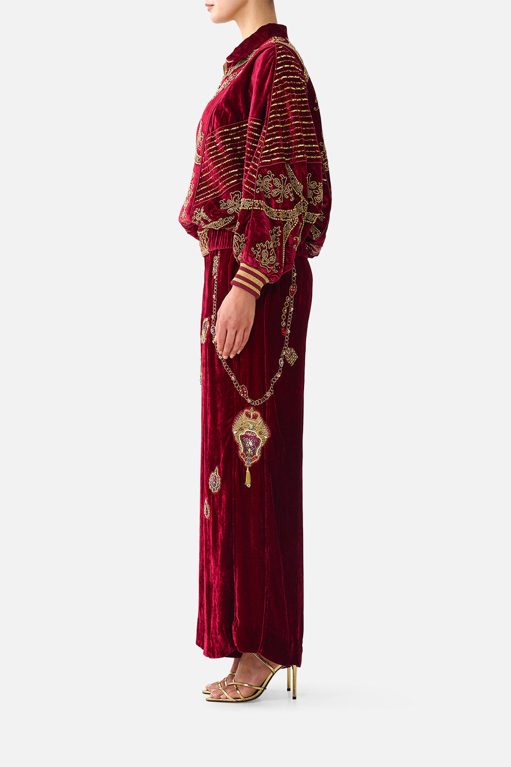 VELVET ZIP FRONT PANELLED SWEATER CALL ME A CARRIAGE