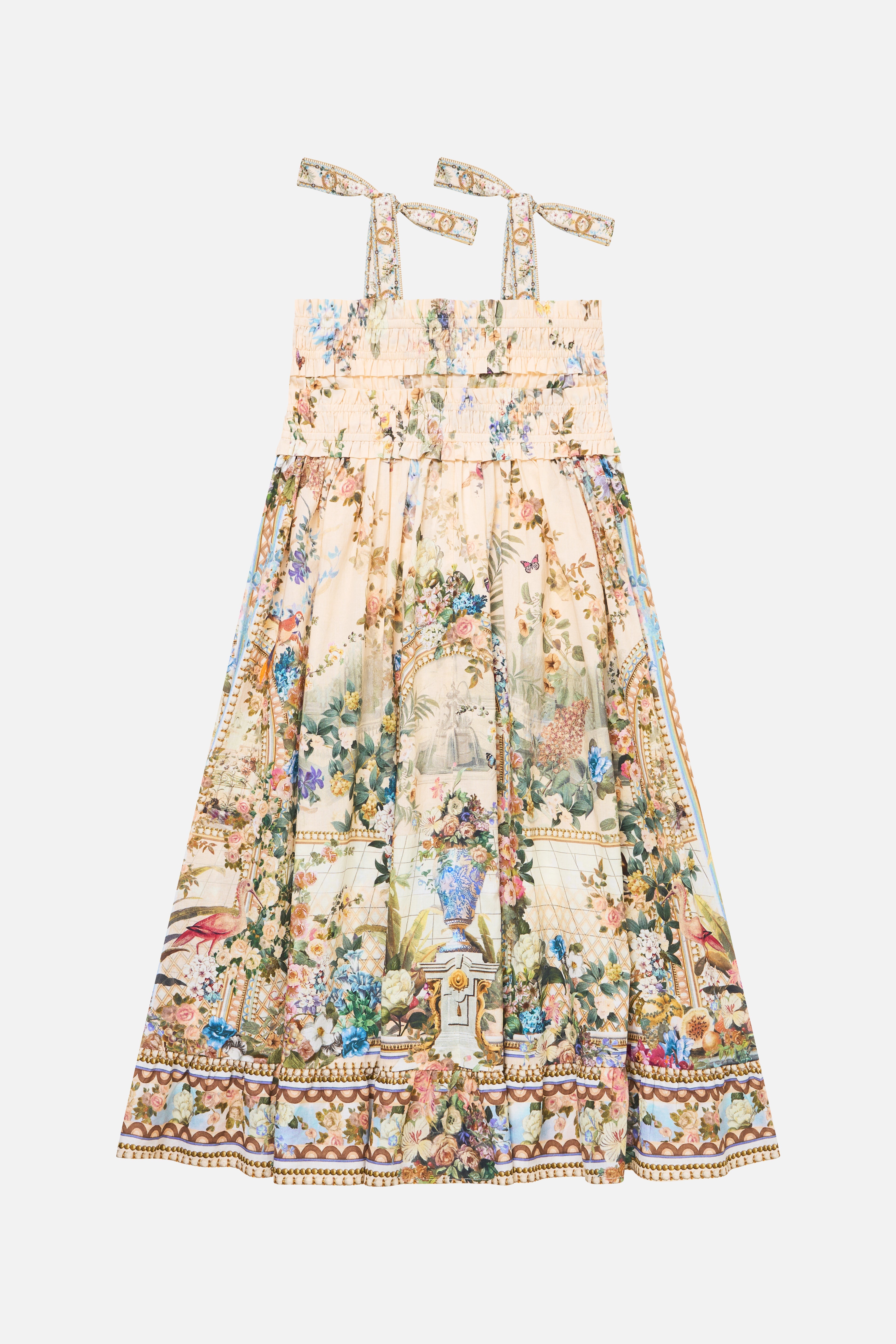 KIDS SHIRRED MAXI DRESS W TIE SHOULDER MIDSUMMER MASTERPIECE
