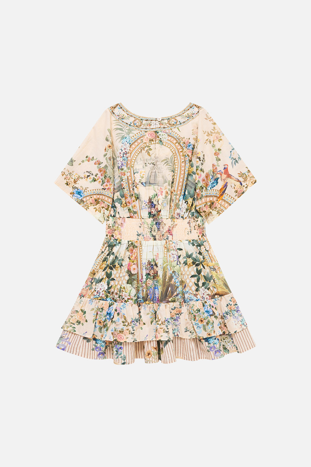 KIDS V NECK MINI DRESS W LAYERED FRILL HEM MIDSUMMER MASTERPIECE