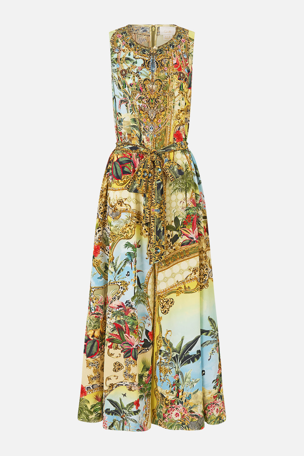 The CAMILLA Flared Jumpsuit Wanderlust Empire in our Wanderlust Empire print.