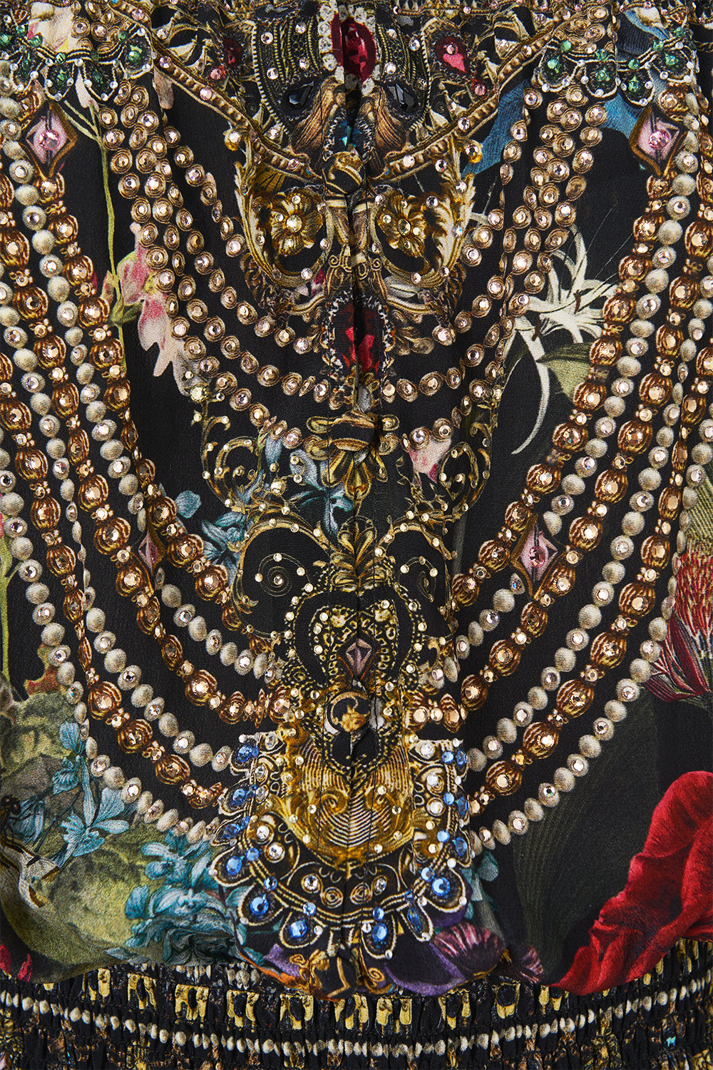 The CAMILLA Shirred Waist Long Dress Palace Zoology in our Palace Zoology print.