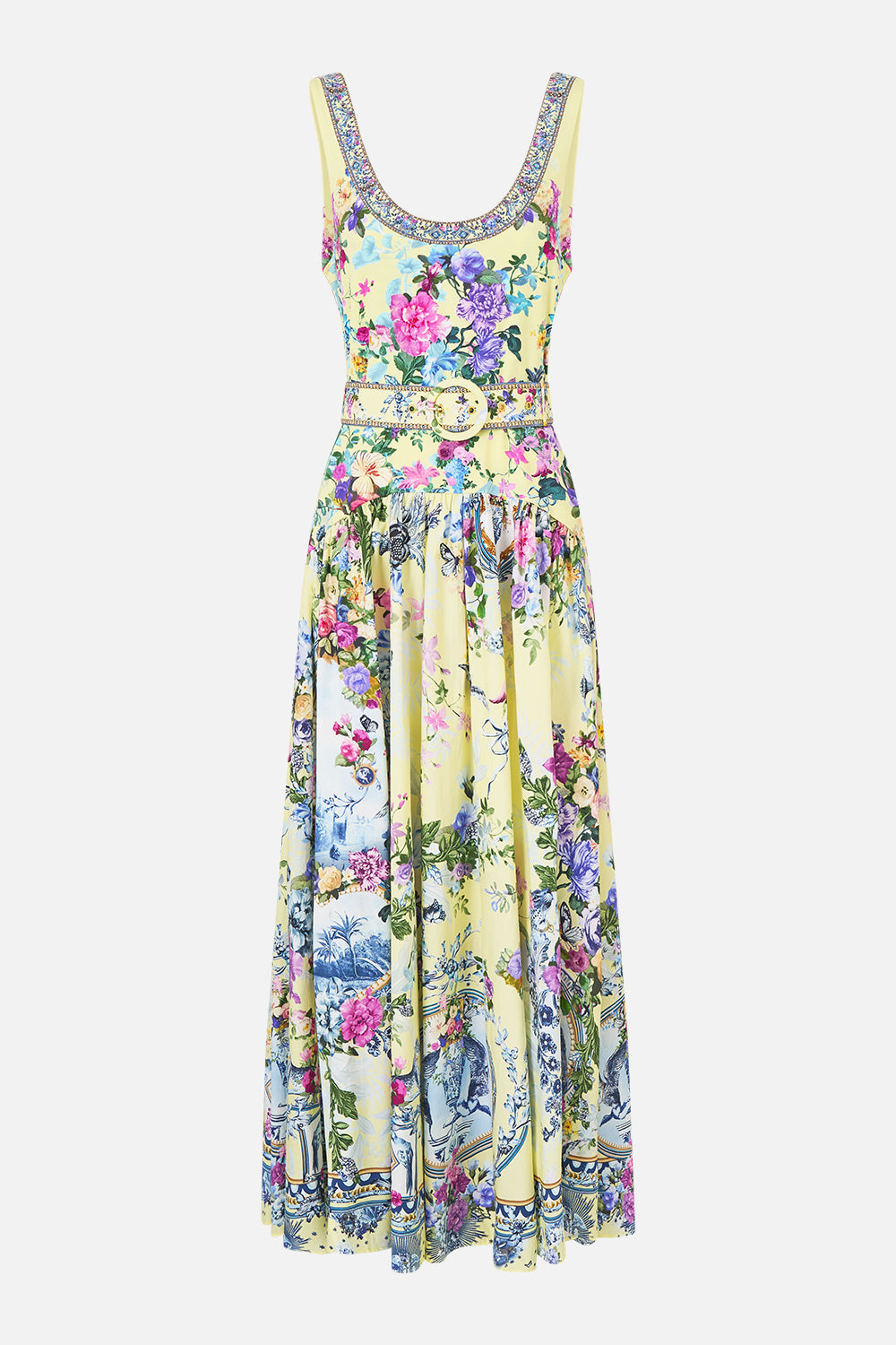 The CAMILLA JERSEY TANK DRESS WITH CONTRAST SKIRT CHINOISERIE CHILD
