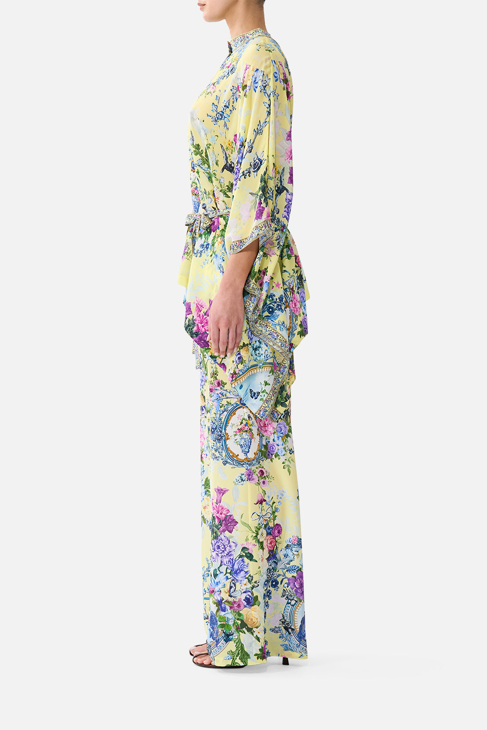 The CAMILLA Button Through Scarf Blouse Chinoiserie Child in our Chinoiserie Child print.
