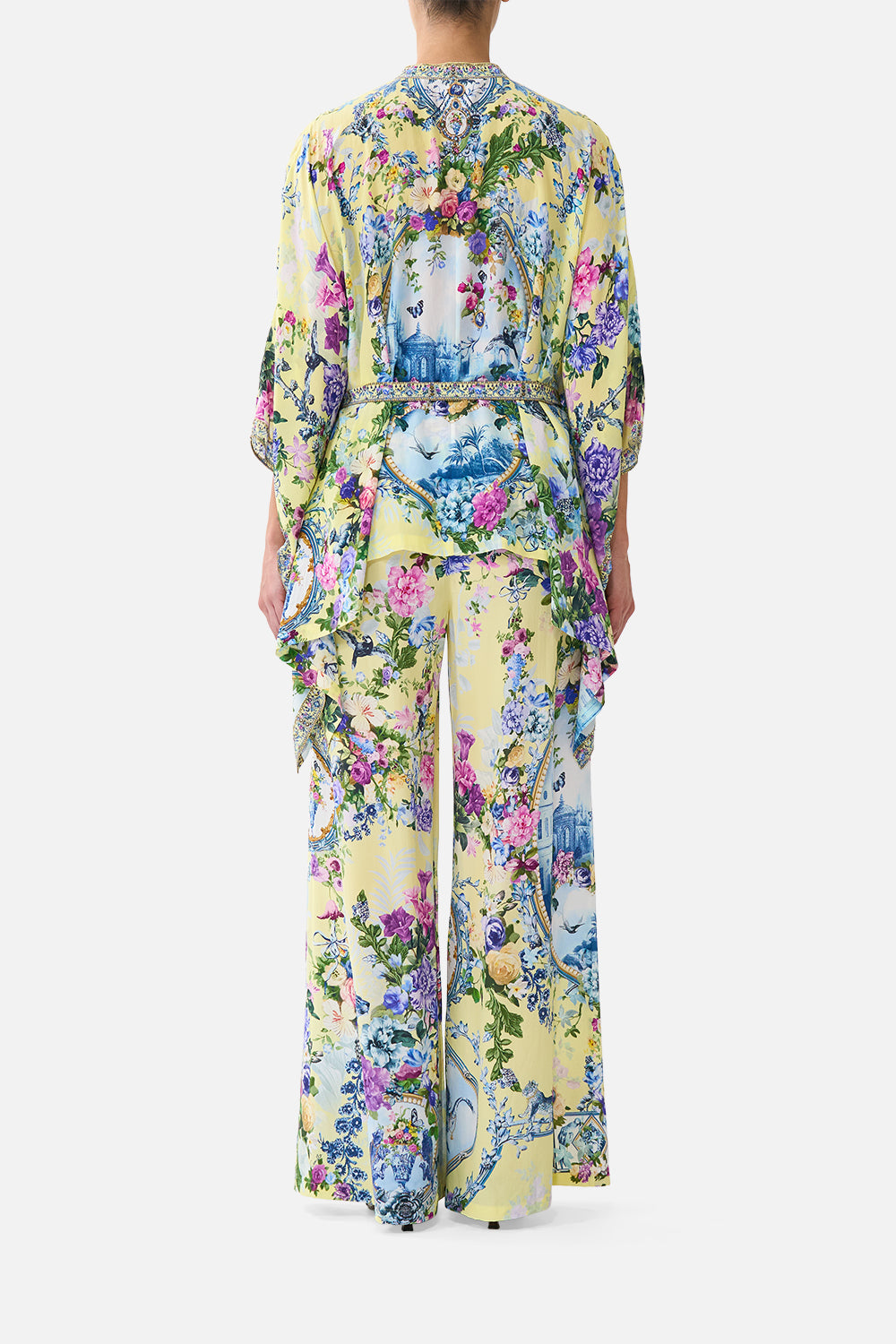 The CAMILLA Button Through Scarf Blouse Chinoiserie Child in our Chinoiserie Child print.