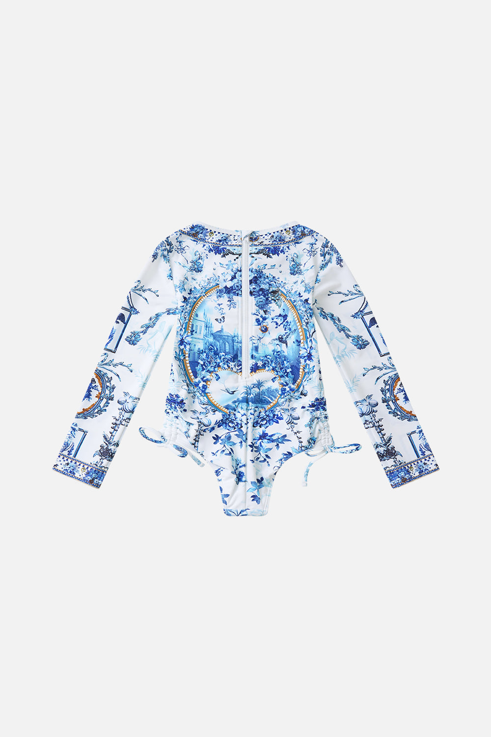 The CAMILLA KIDS RUCHED TIE SIDE LONG SLEEVE PADDLE SUIT THE PORCELAIN PARLOUR