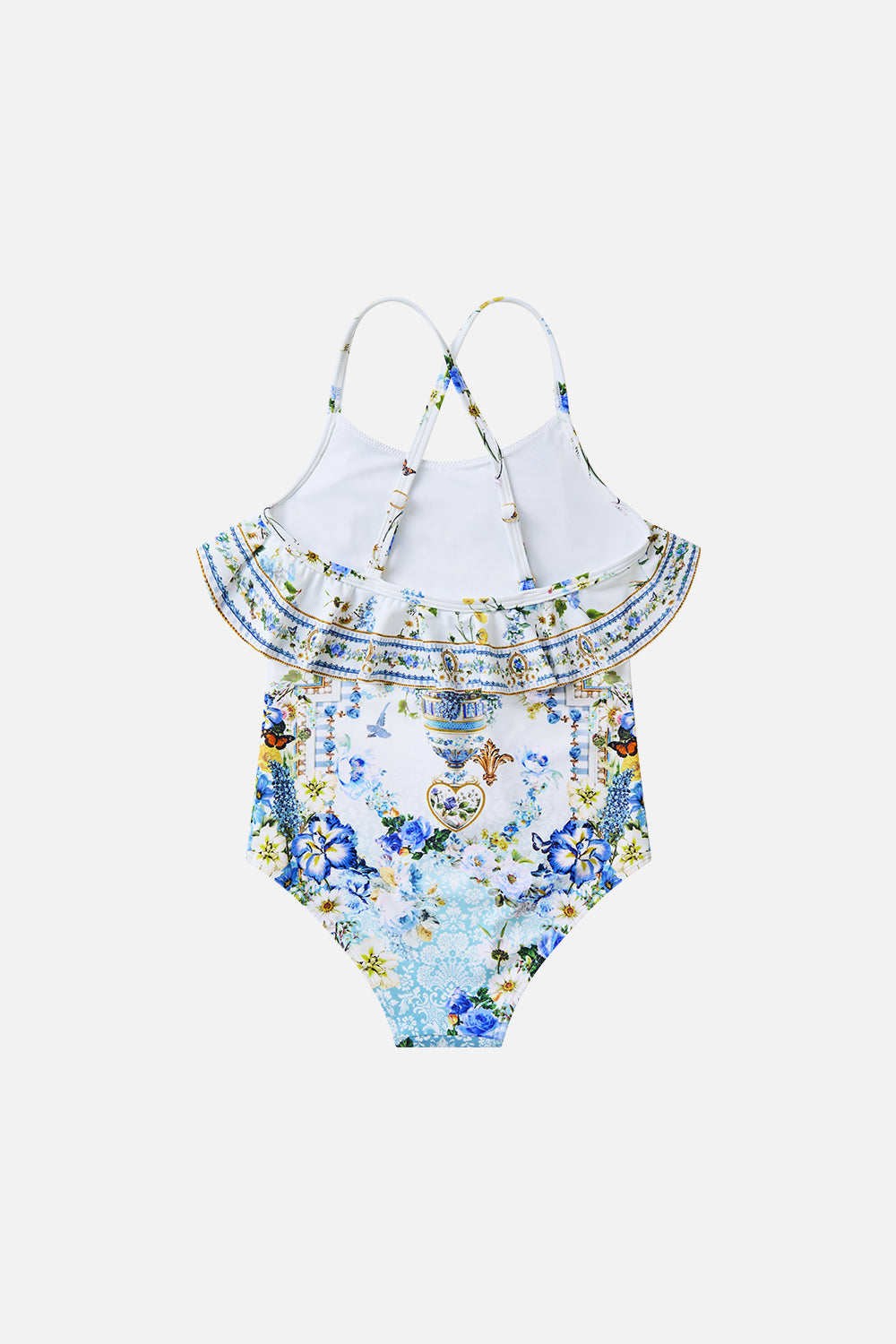 KIDS ROUND NECK ONE PIECE W FRILL NECK DANDELION SKIES