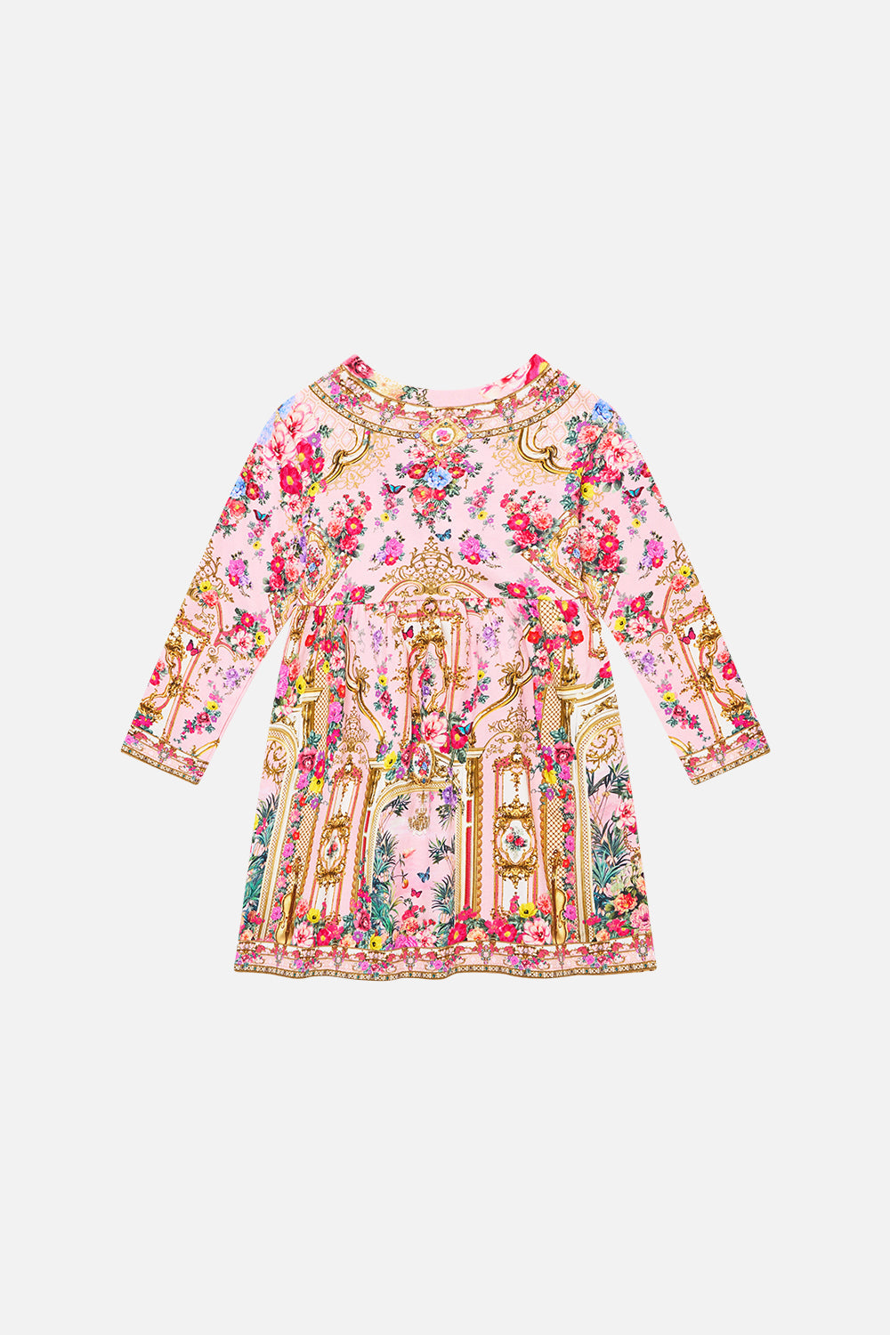 KIDS LONG SLEEVE FLEECE DRESS SHE’S NO WALLFLOWER