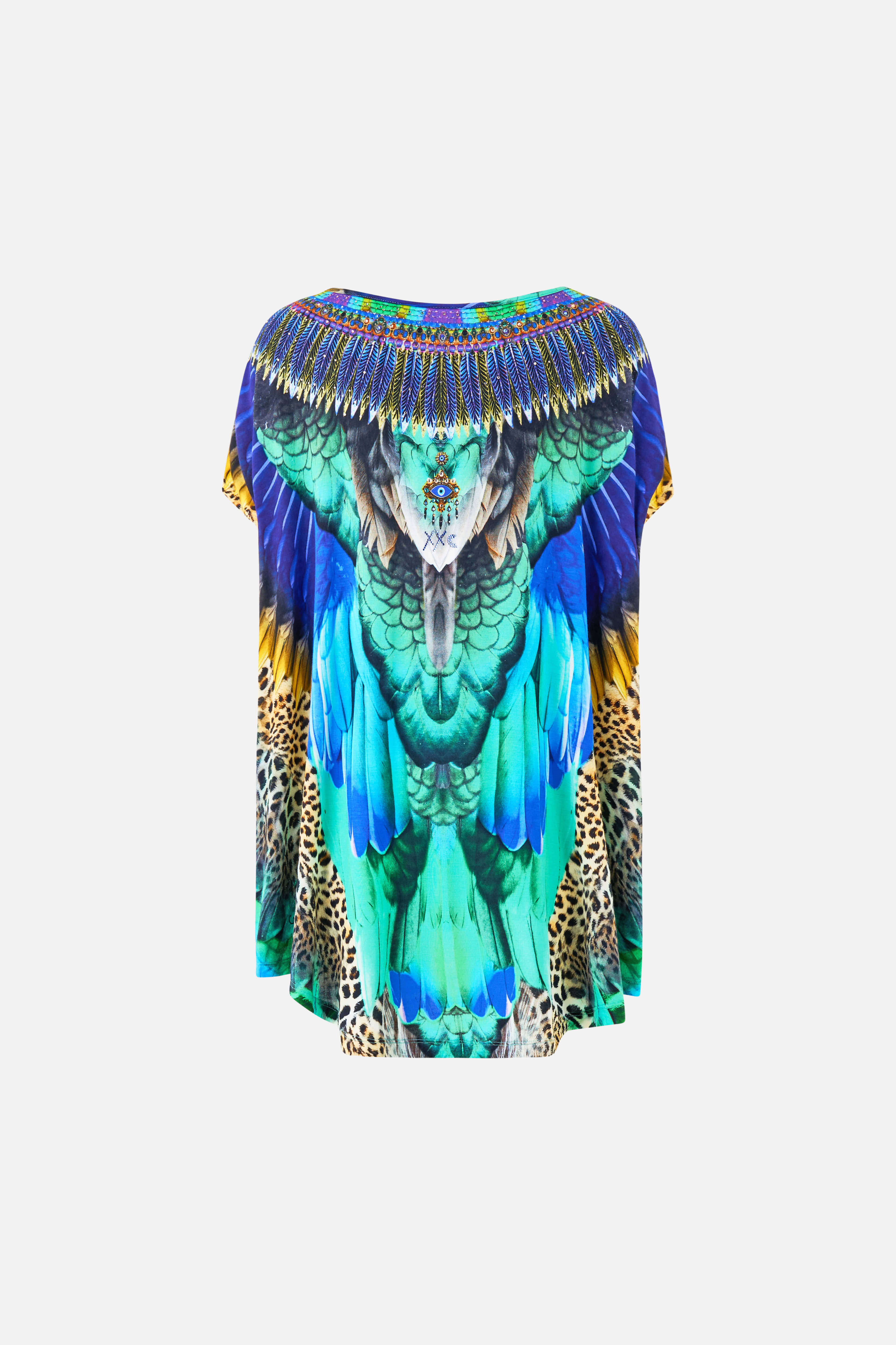 The CAMILLA BUTTON FRONT FRILL DRESS NOTES FROM THE BLUE ROOM in our  print.