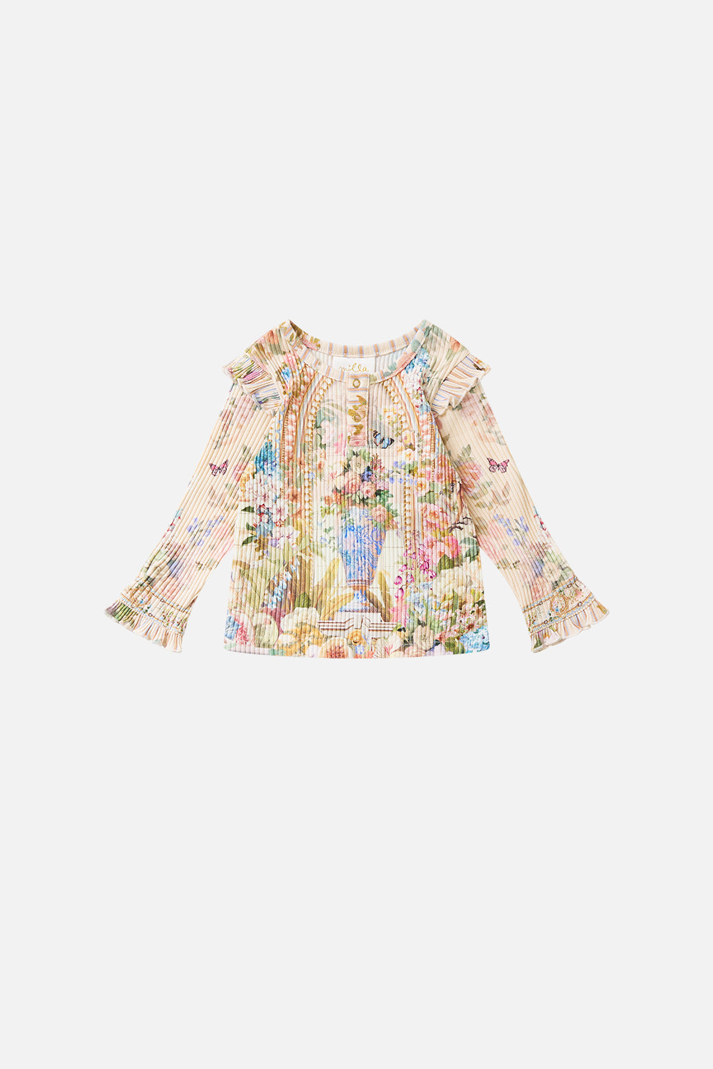 BABIES LONG SLEEVE HENLEY W FRILL SHOULDER MIDSUMMER MASTERPIECE