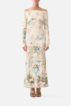 OFF SHOULDER GATHERED JERSEY DRESS MIDSUMMER MASTERPIECE