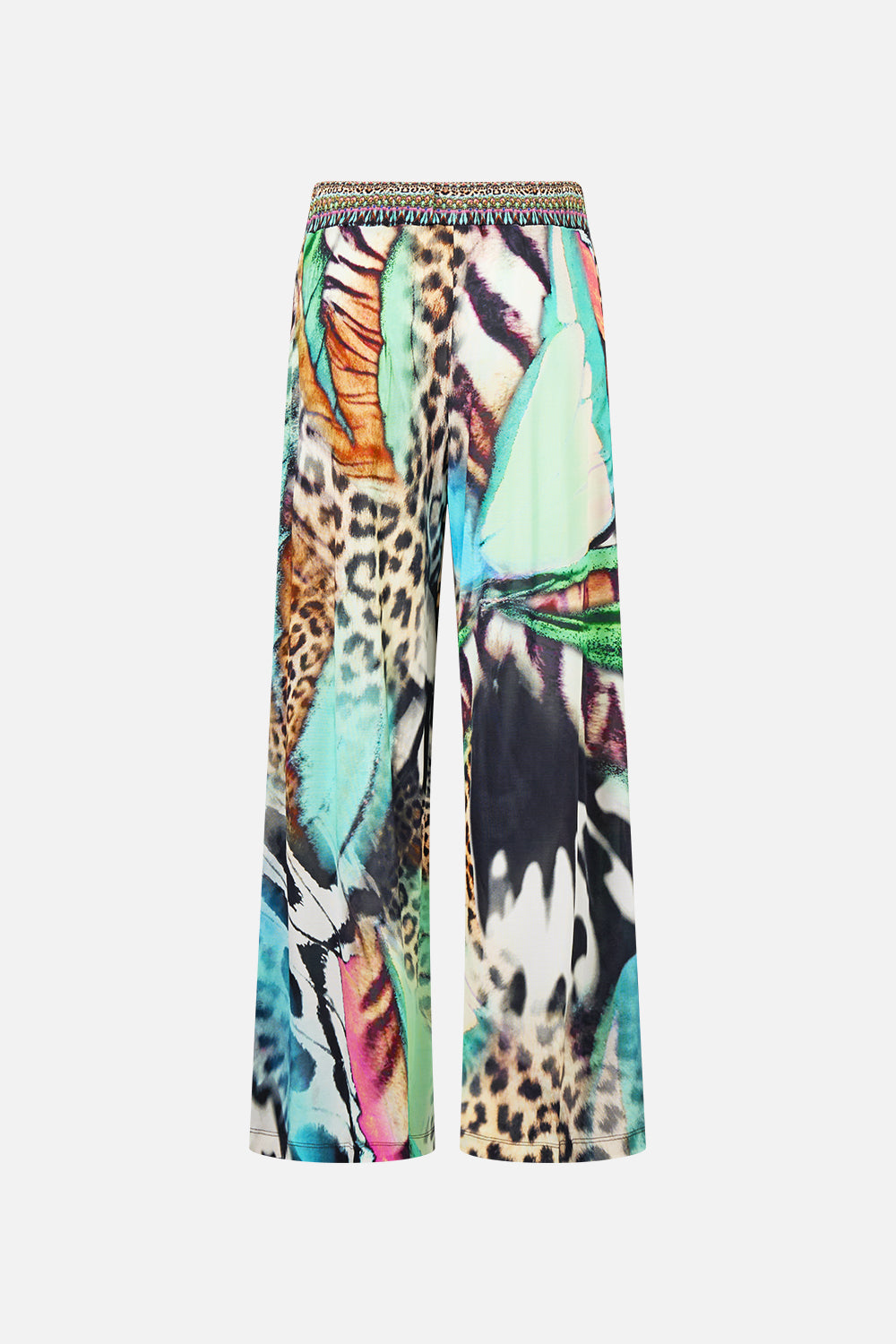 The CAMILLA STRAIGHT LEG JERSEY PANTS WITH SIDE PANELS BUTTERFLY BOHEMIA