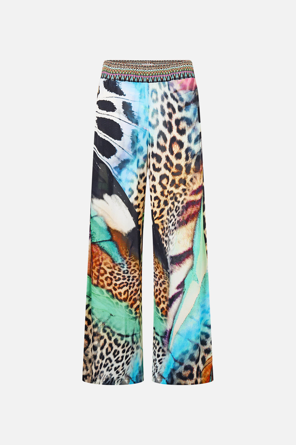 The CAMILLA STRAIGHT LEG JERSEY PANTS WITH SIDE PANELS BUTTERFLY BOHEMIA