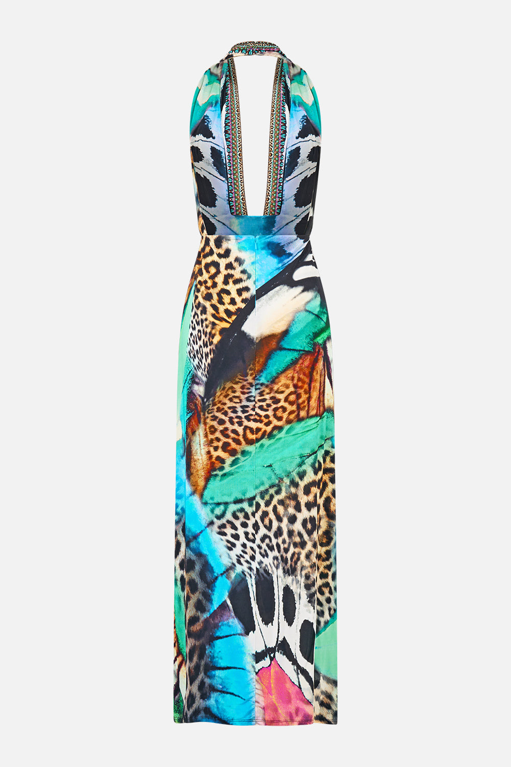 The CAMILLA DEEP COWL PLUNGE DRESS BUTTERFLY BOHEMIA